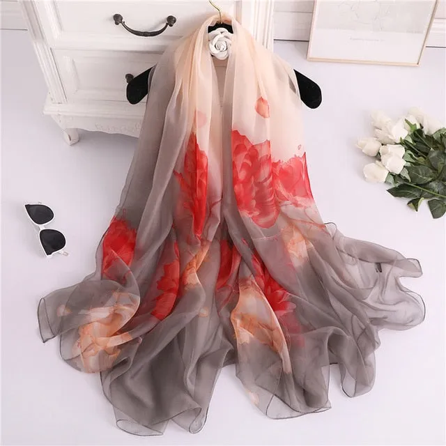 Fashion Silk Summer Scarf Printed Bandana Shawl #2647