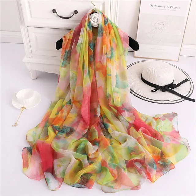 Fashion Silk Summer Scarf Printed Bandana Shawl #2647