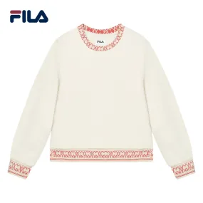 FILA CORE Women's WHITE LINE EMERALD Pullover Sweater in Ash