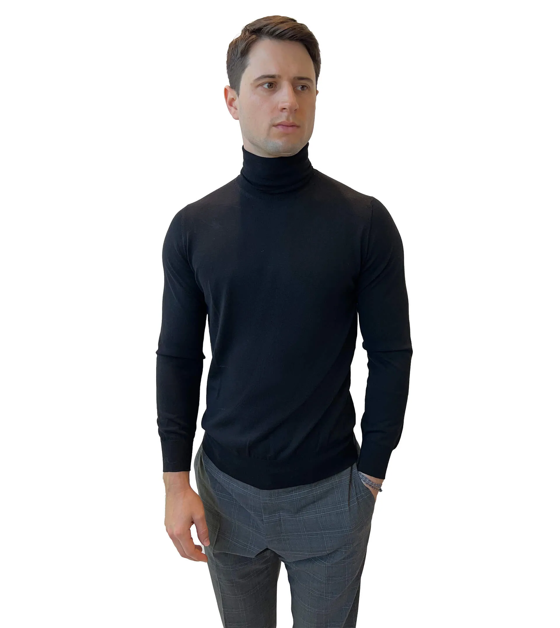 FIORONI CASHMERE Wool/Cashmere Turtleneck Sweater  Colors