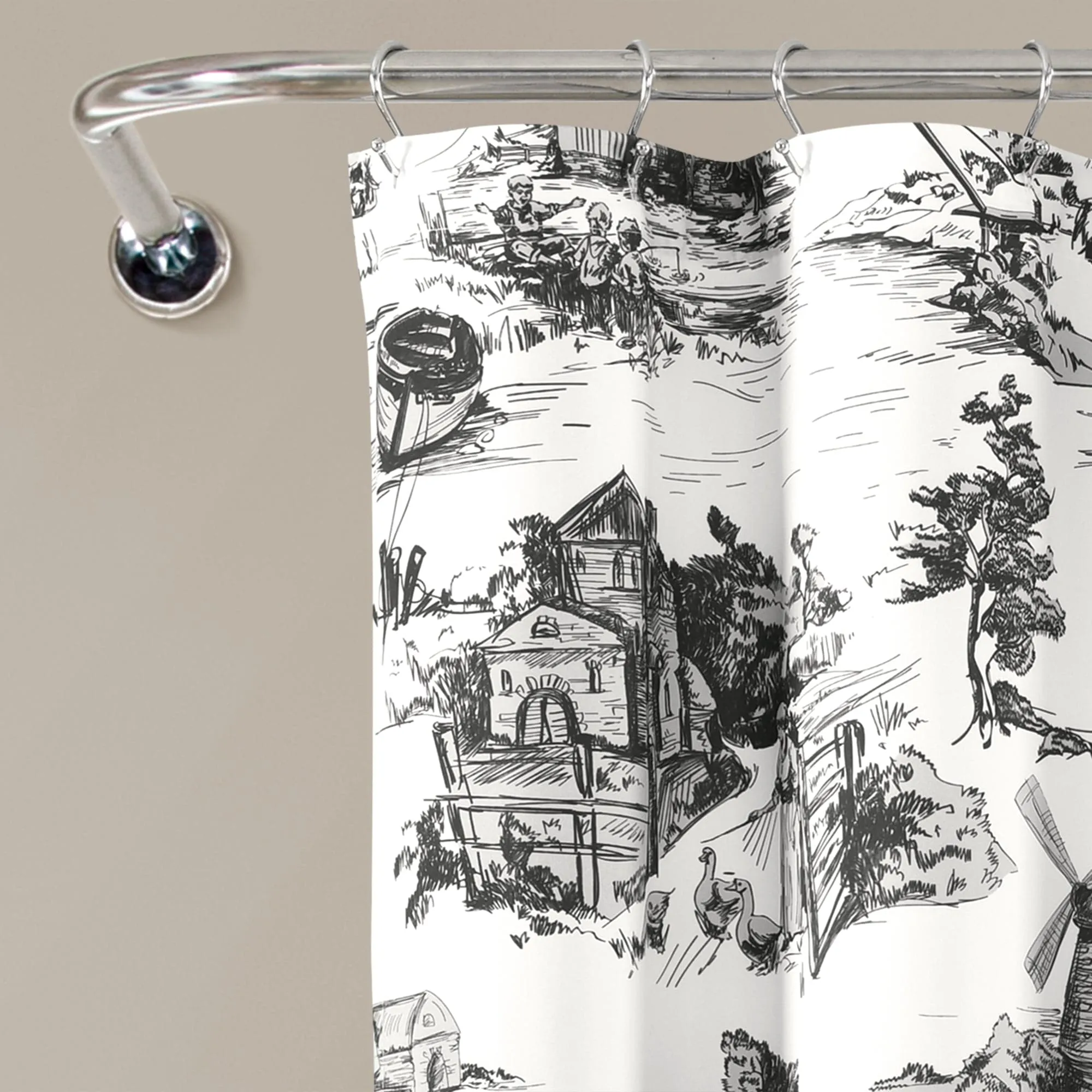 French Country Toile Shower Curtain