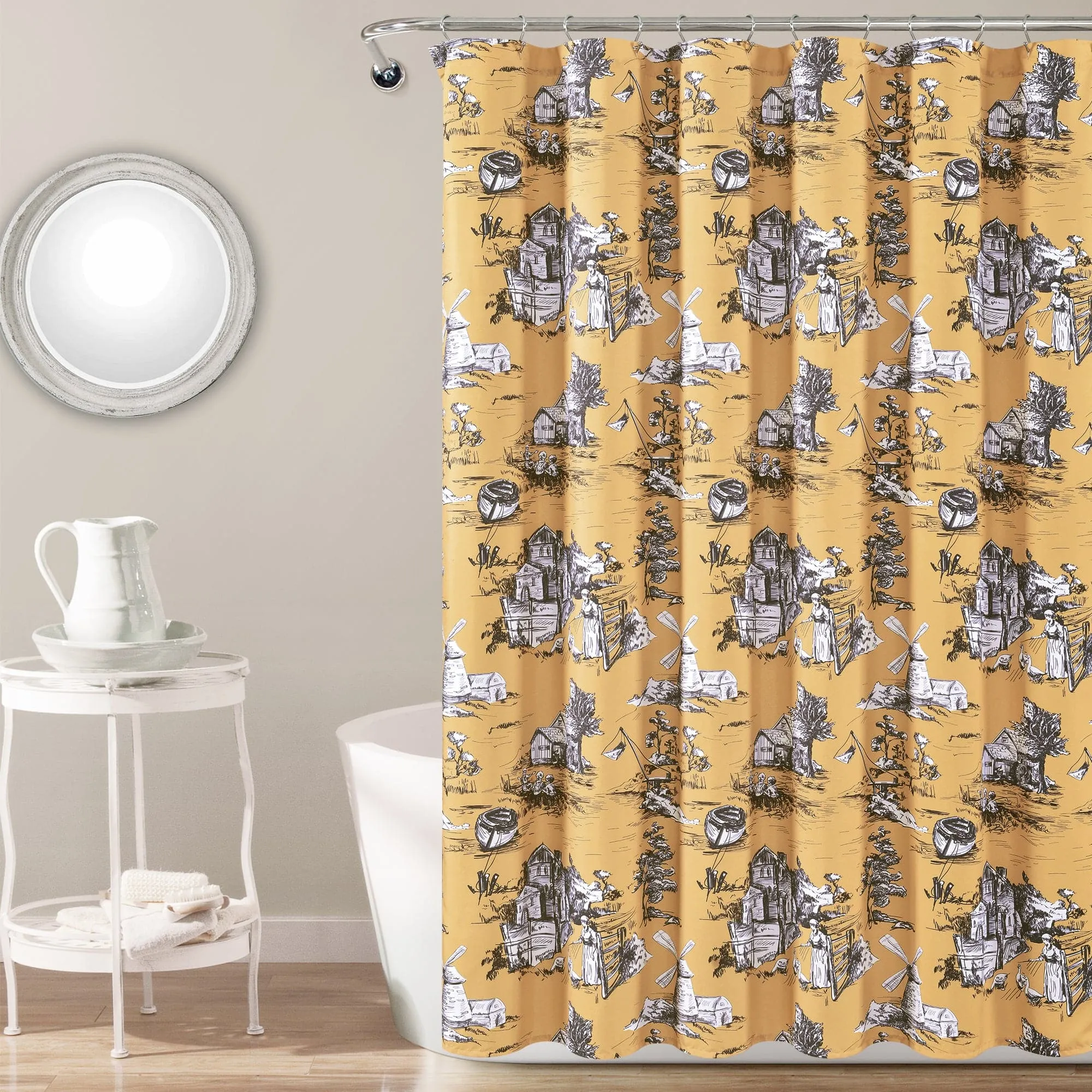 French Country Toile Shower Curtain