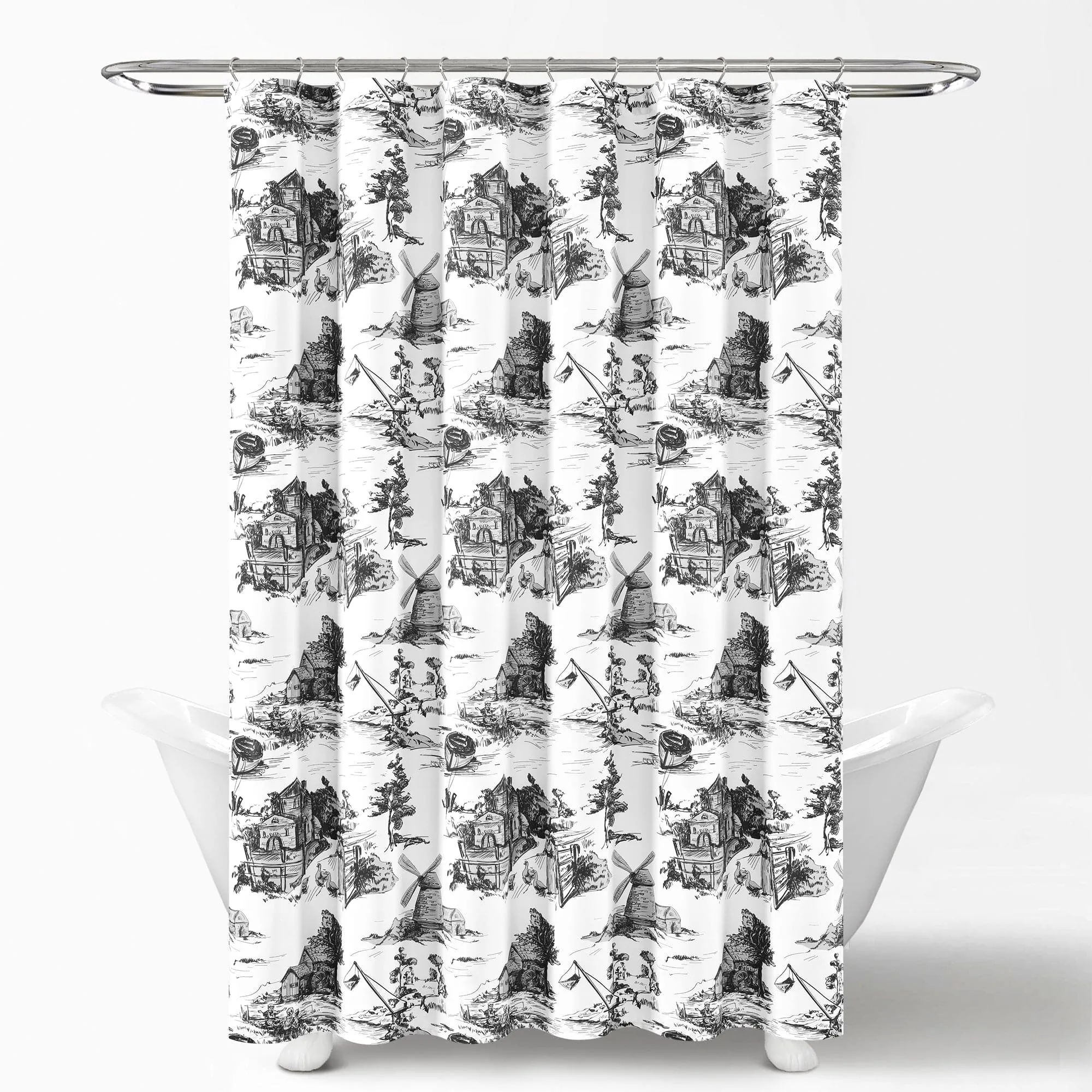 French Country Toile Shower Curtain