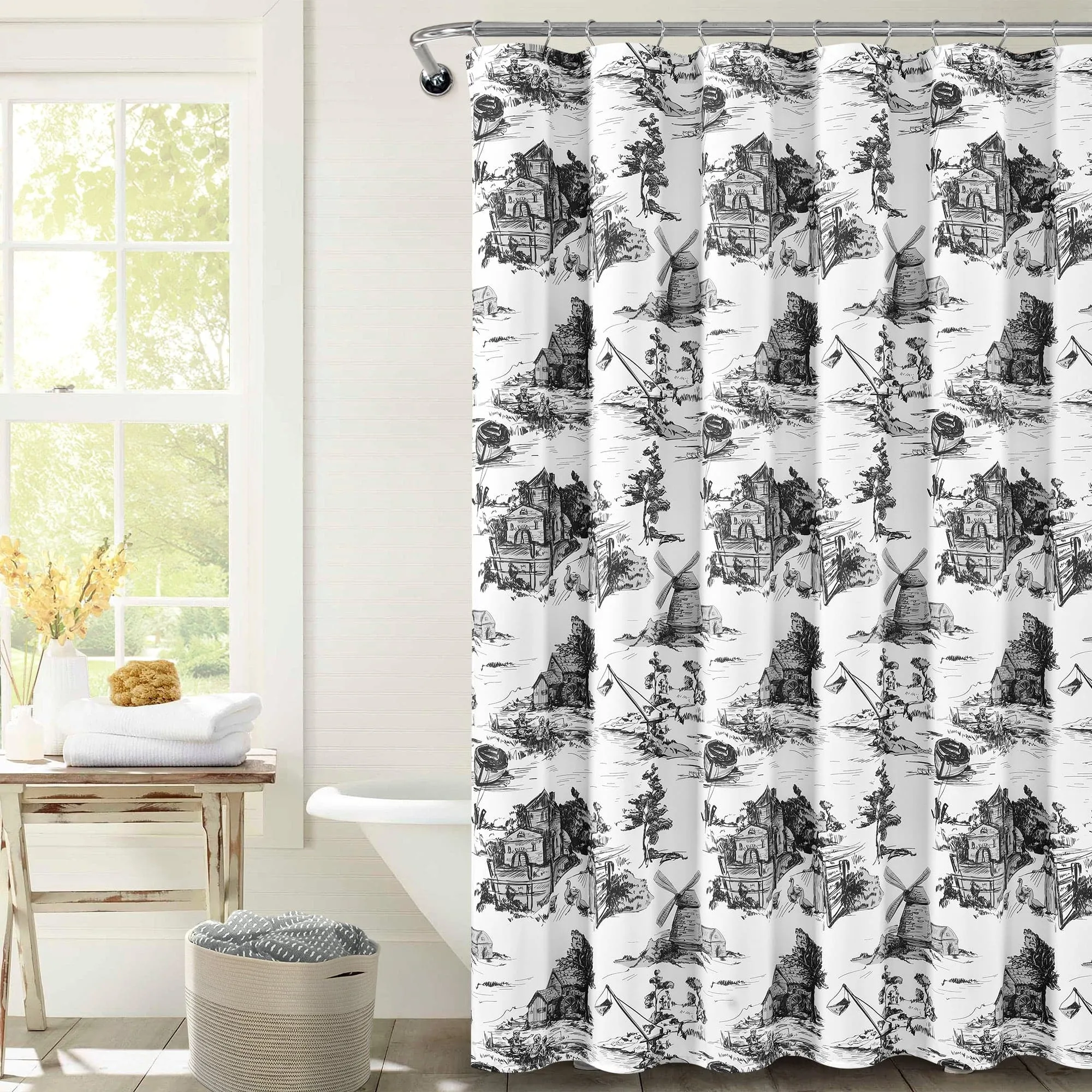 French Country Toile Shower Curtain