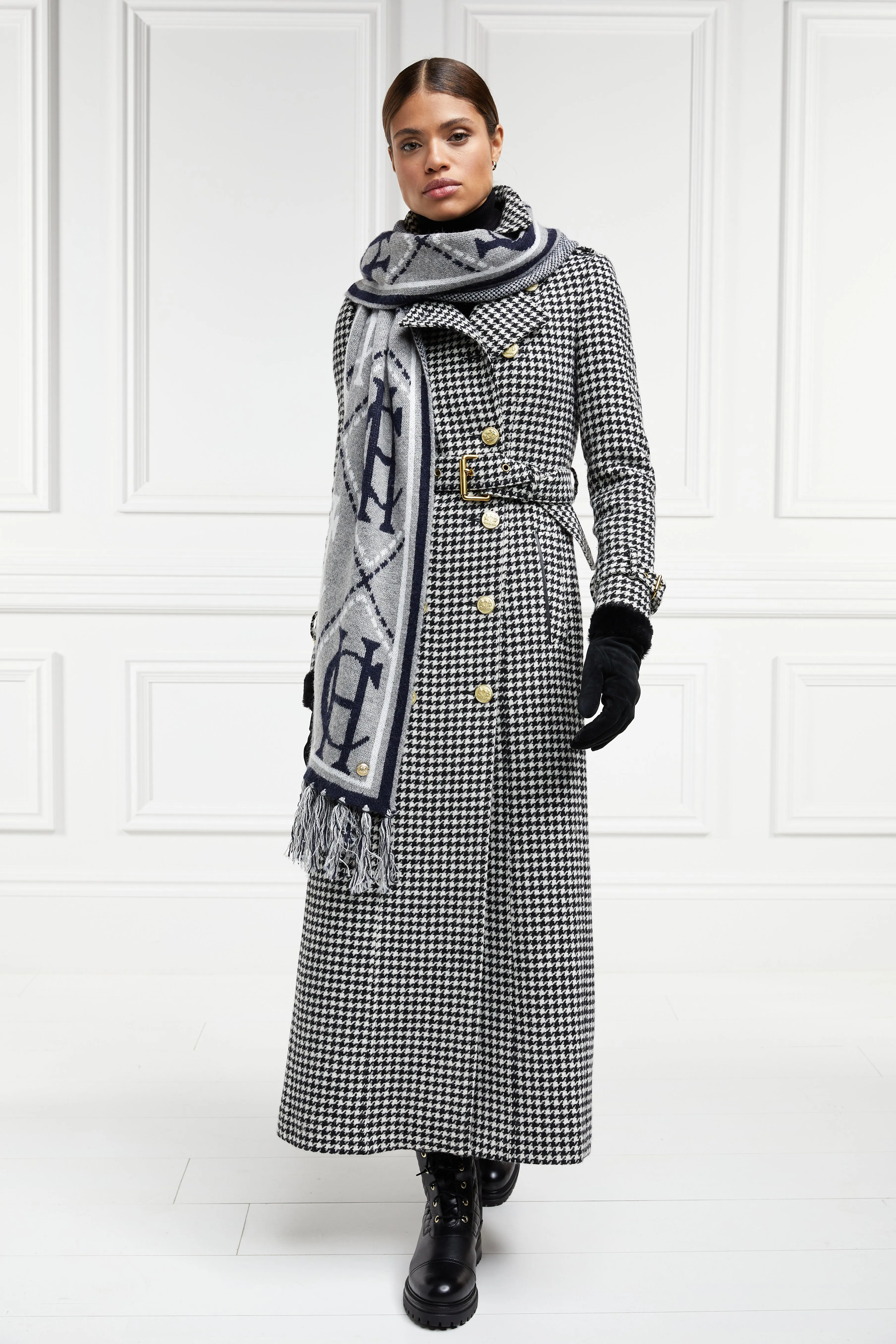 Full Length Marlborough Trench Coat (Houndstooth)