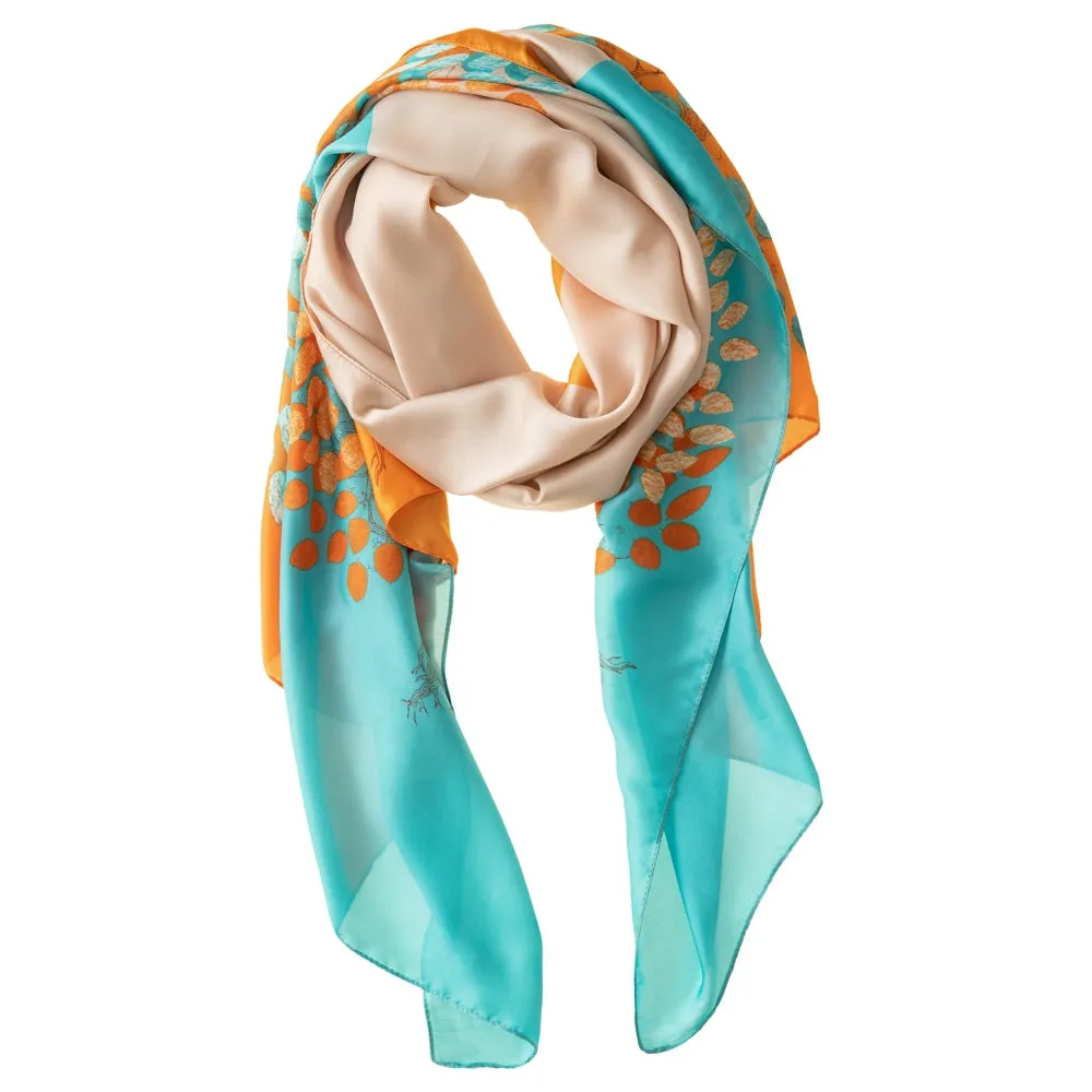 Galway Crystal Fashion Orange & Turquoise Polyester Scarf