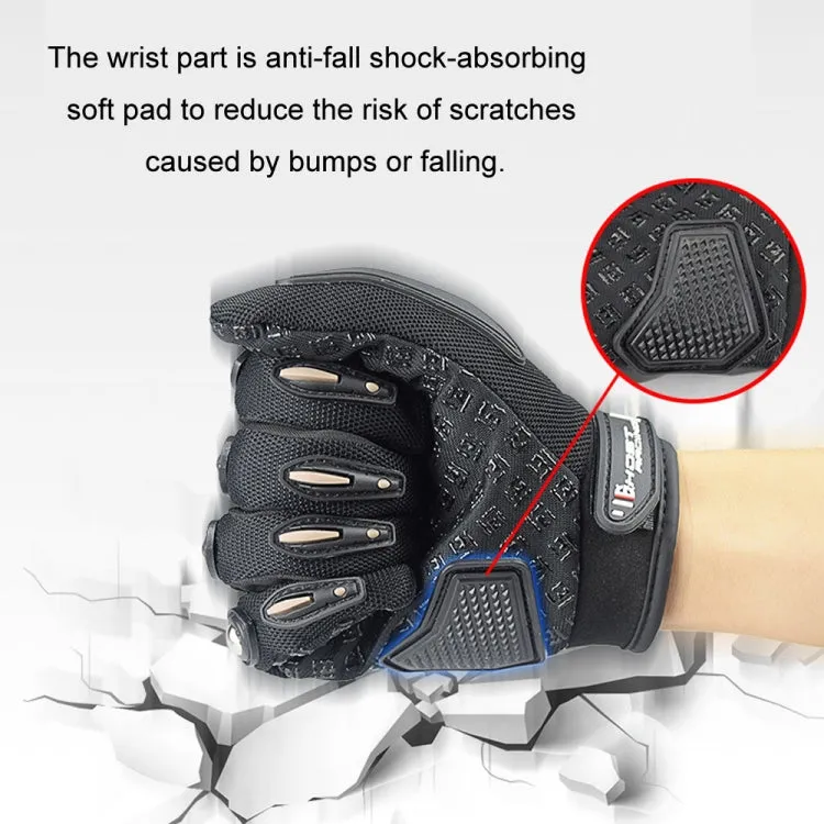 GHOST RACING Motorcycle Riding Anti-fall Breathable Gloves, Size: XXL(Black)