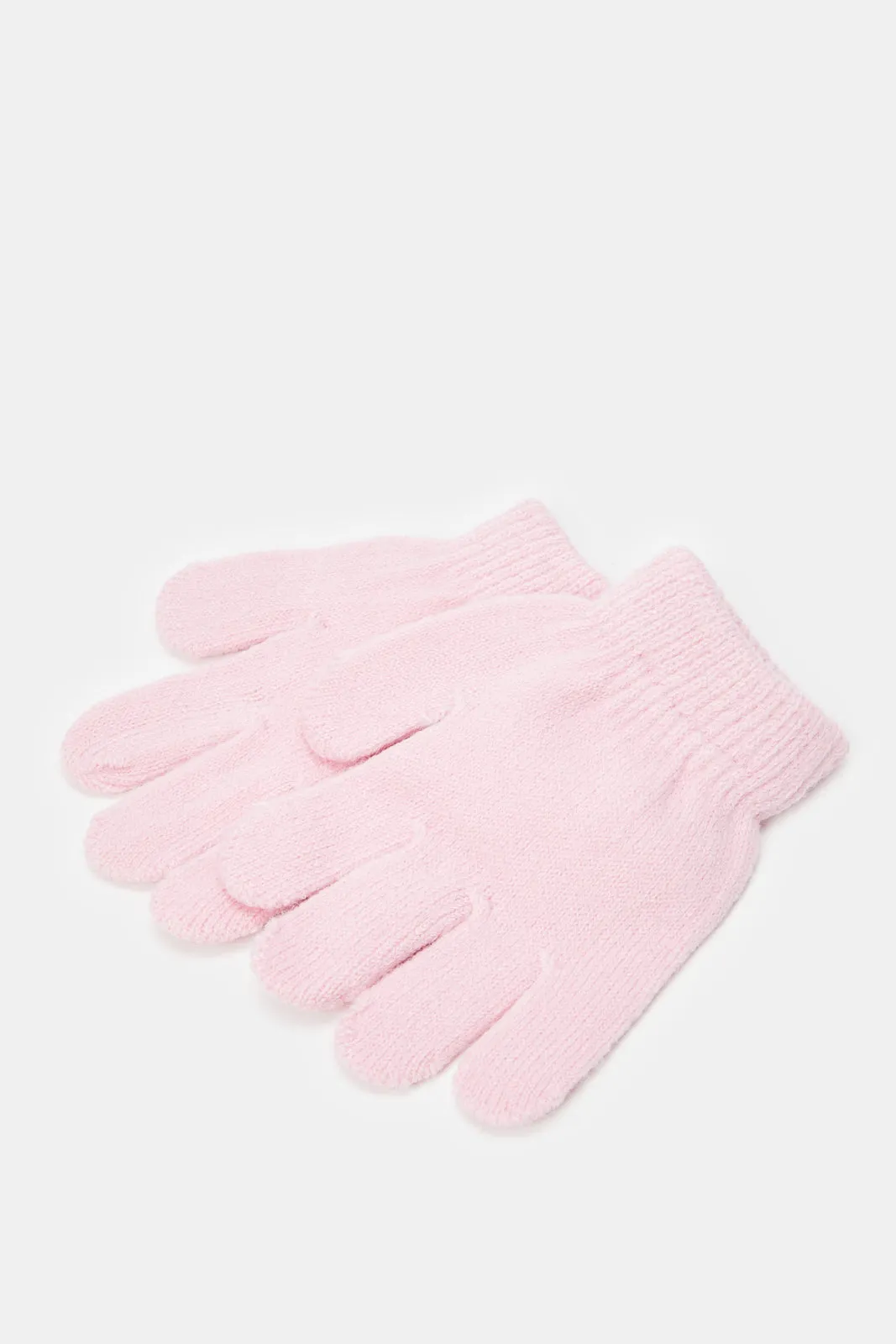 Girls Pink Embellished Scarf Set (3 Piece)