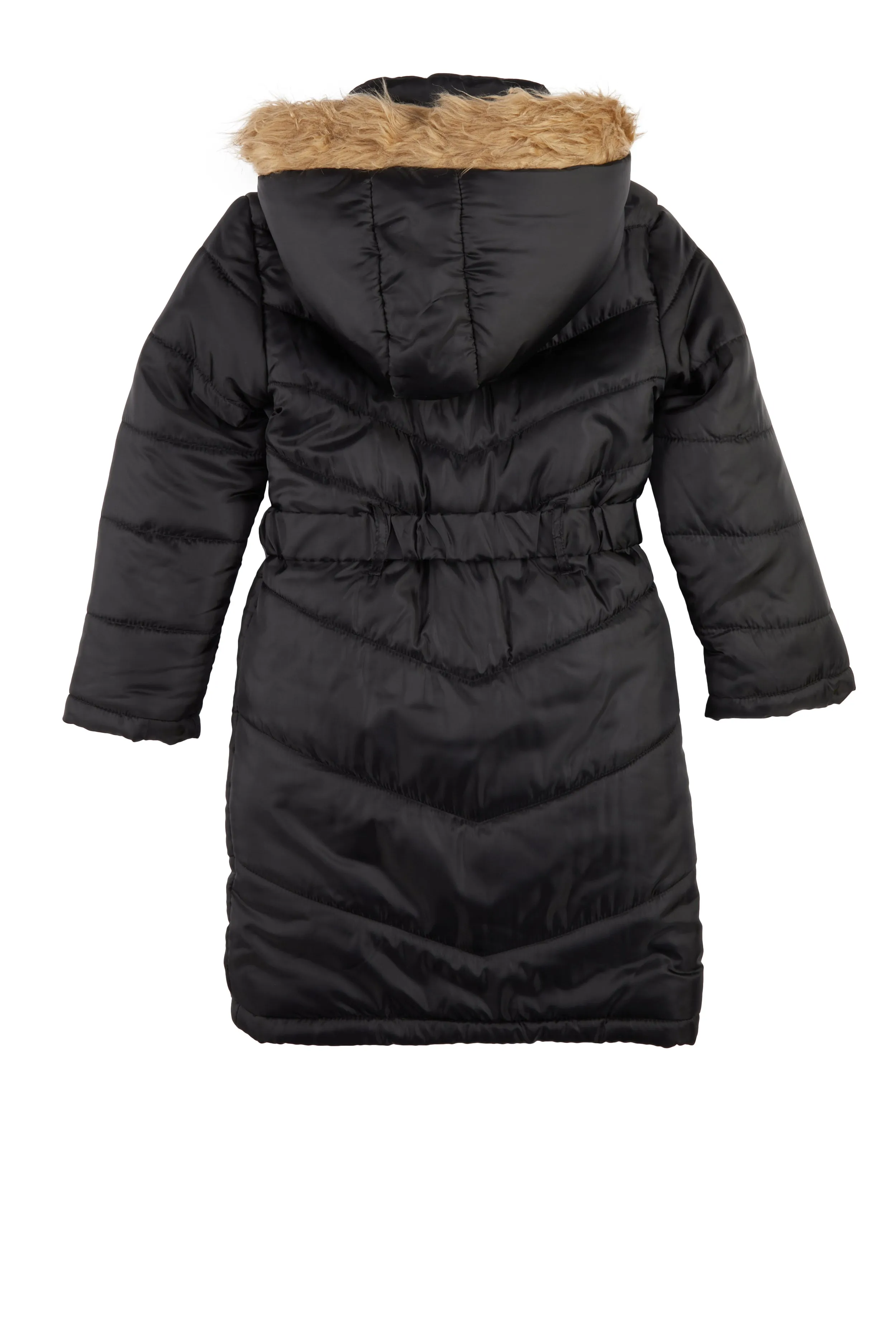 Girls Zip Front Hooded Puffer Jacket