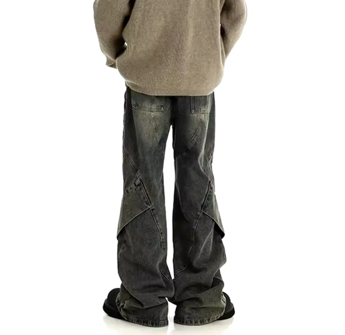 Gray Desert Wash Baggy Cargo Jeans