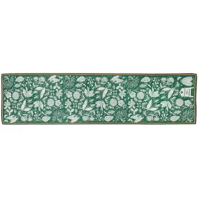 Green and White Meadow Silk Scarf