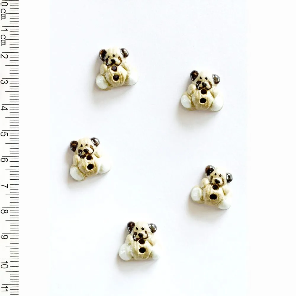 Handmade Buttons Teddies - Set of 5 (L425)