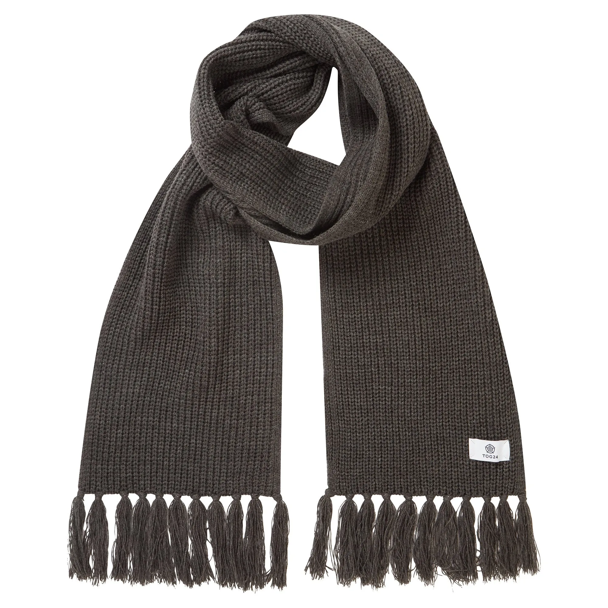 Hanlith Ribbed Scarf - Dark Grey Marl