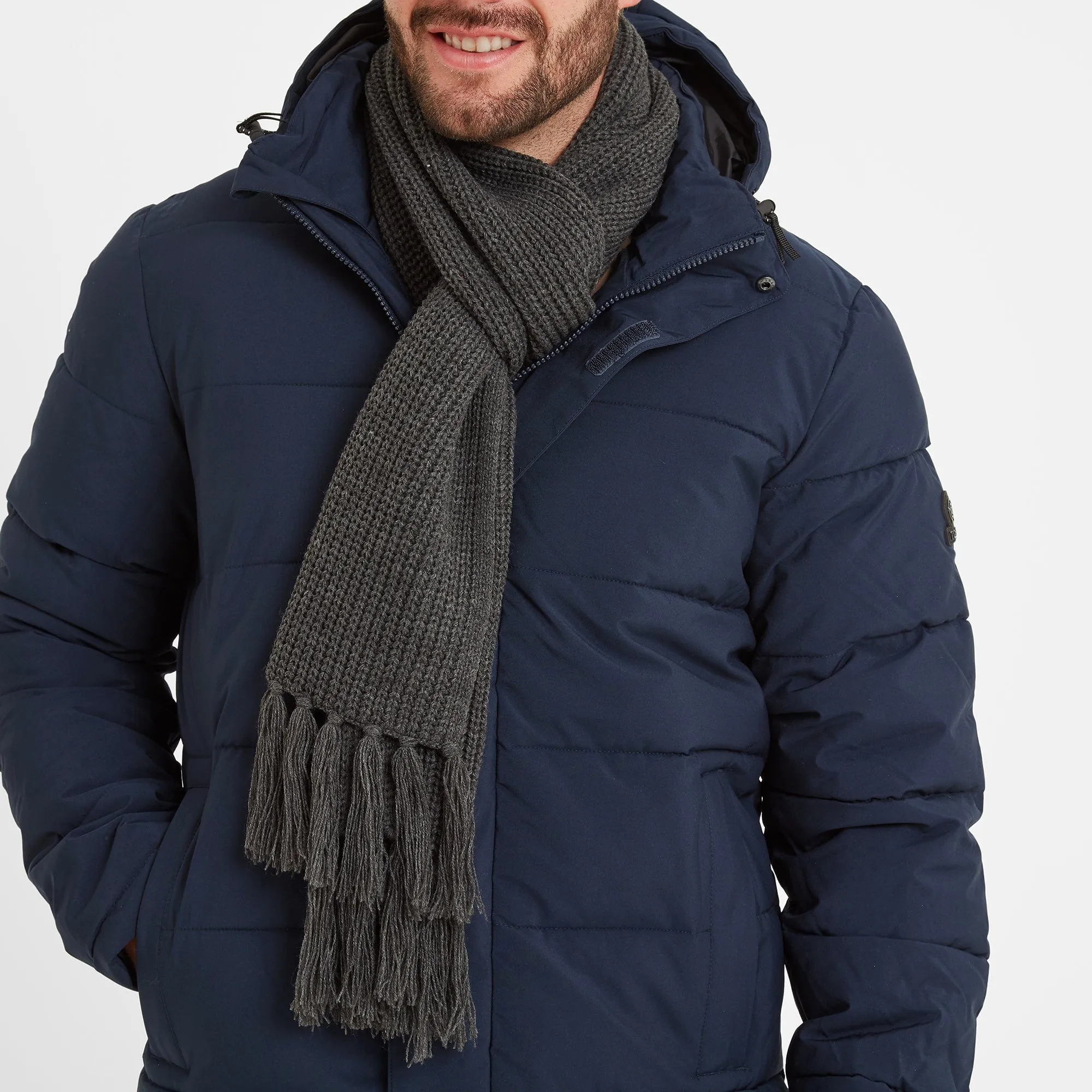 Hanlith Ribbed Scarf - Dark Grey Marl