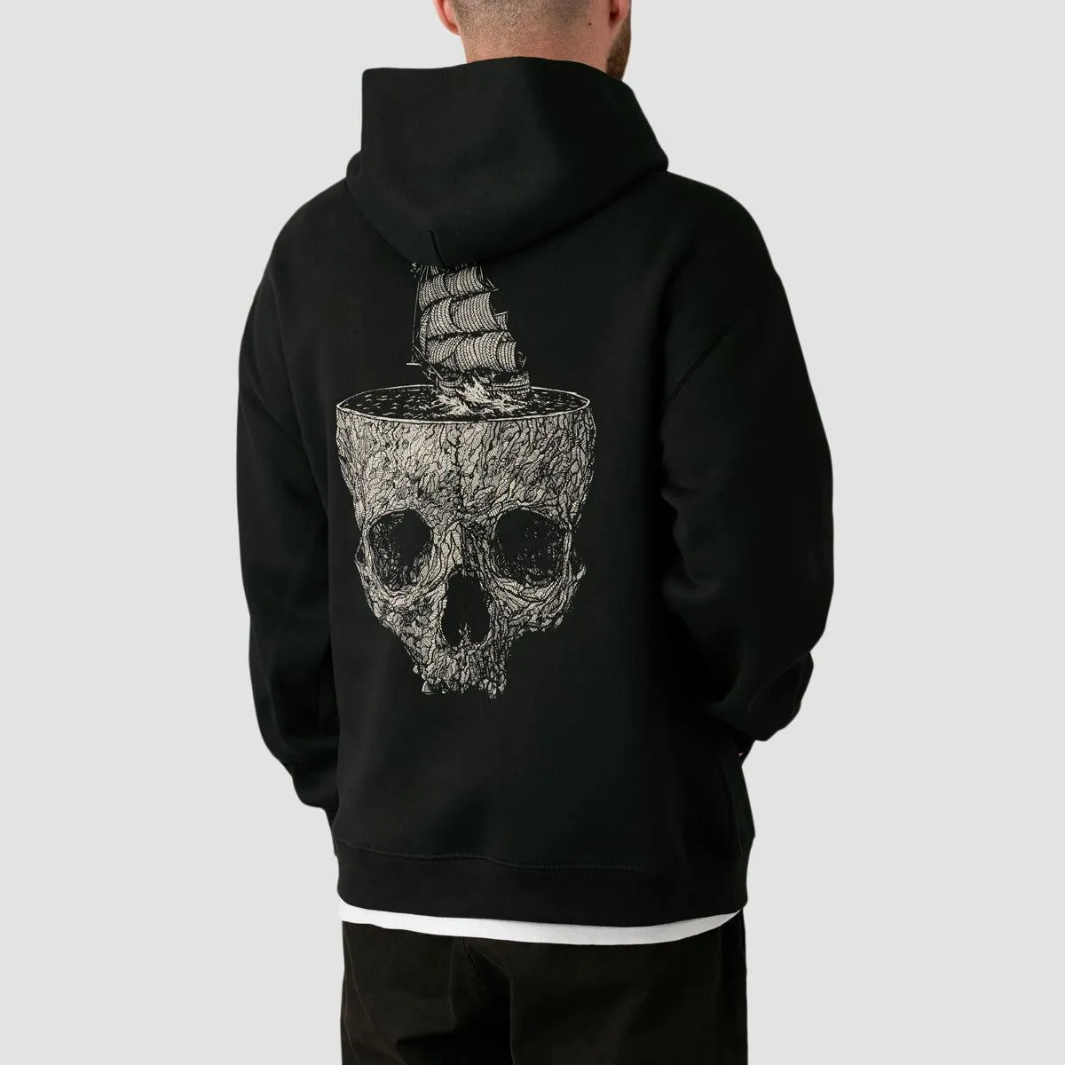 Heathen Stormy Seas Relaxed Fit Pullover Hoodie Black