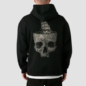 Heathen Stormy Seas Relaxed Fit Pullover Hoodie Black