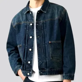 Heavyweight self-edge jeans jacket for men