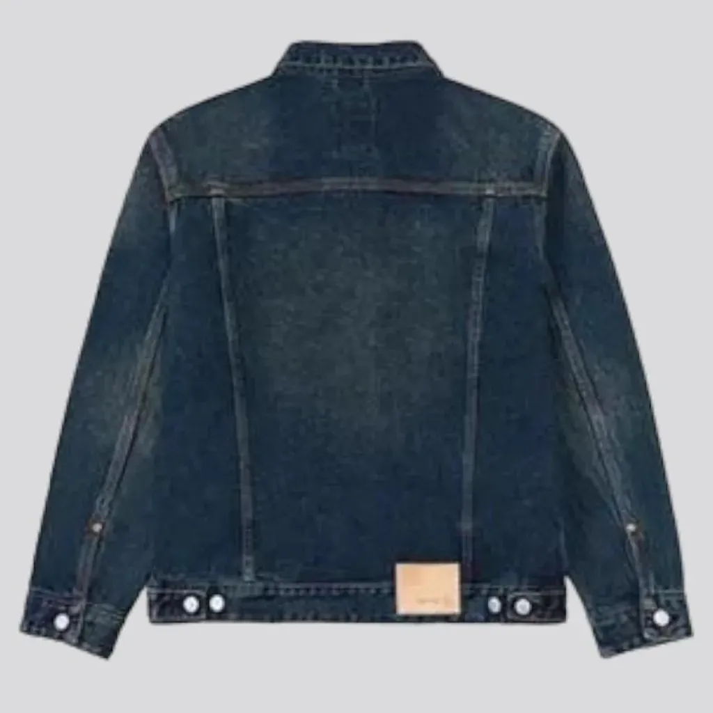 Heavyweight self-edge jeans jacket for men