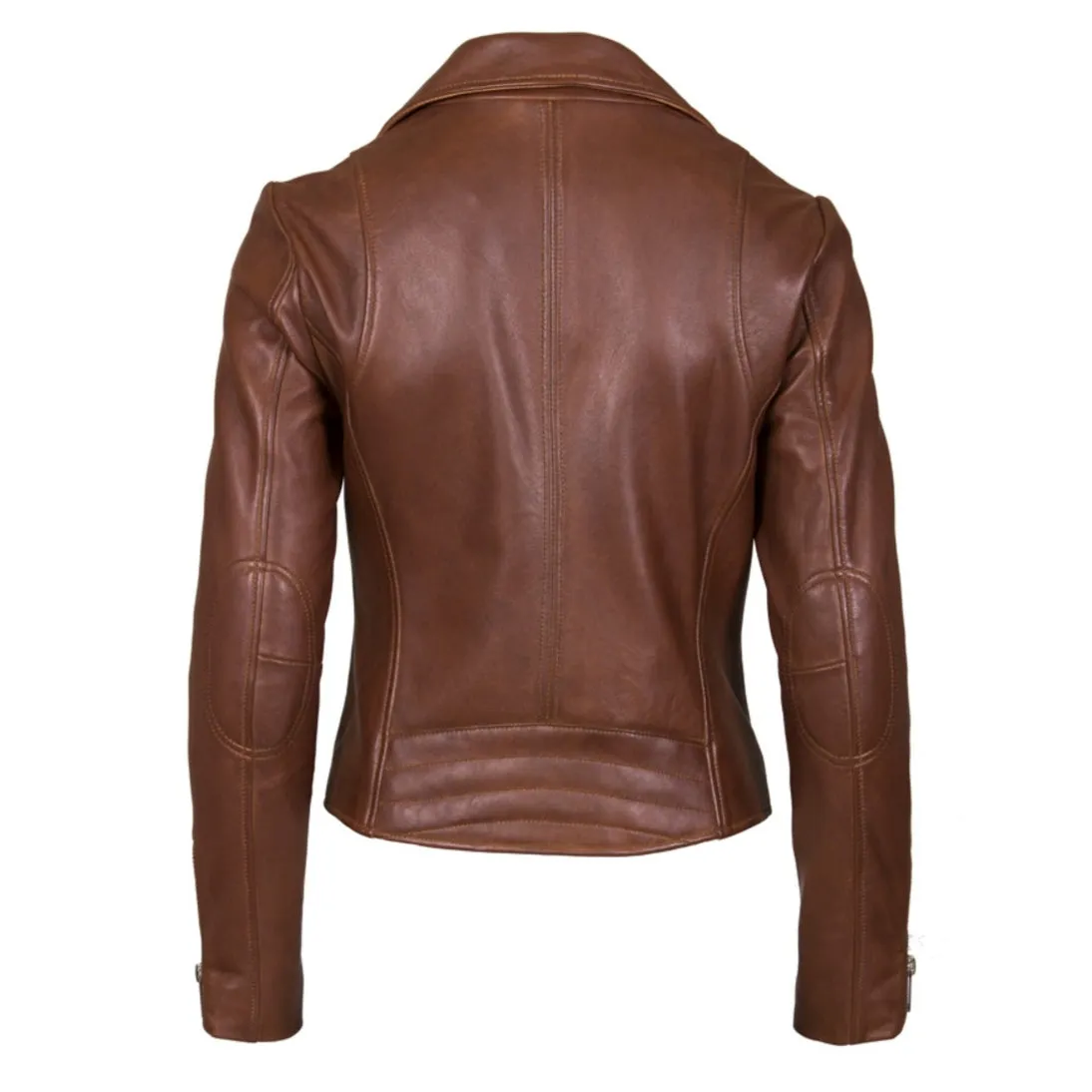 Helium Ghost Real Leather Lamb Nappa Biker Jacket Dark Tan 5031