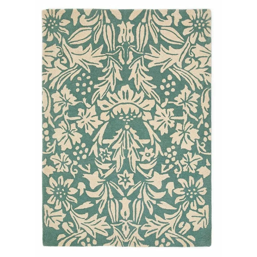 Heritage Floral 1 Rug Soft Teal Green