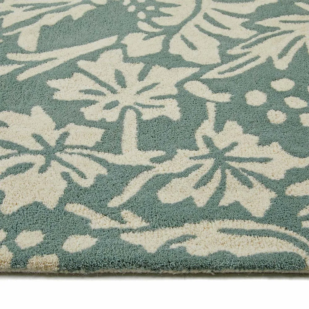 Heritage Floral 1 Rug Soft Teal Green