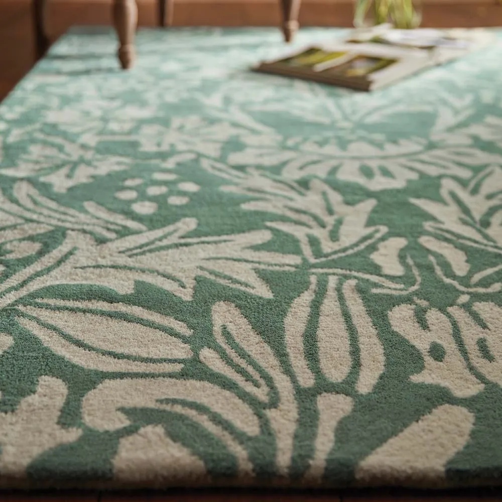 Heritage Floral 1 Rug Soft Teal Green