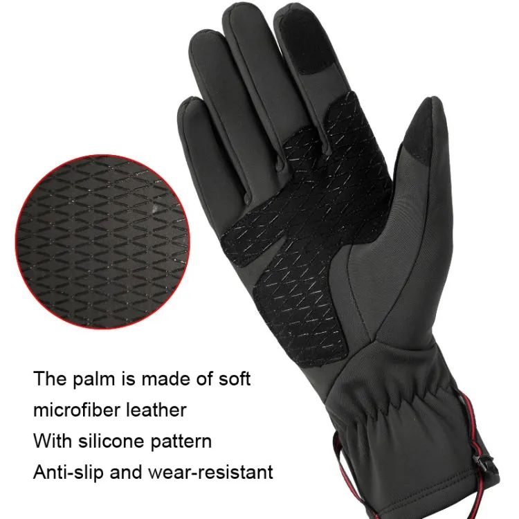 HUNTRANGE A037 Plus Velvet Sports Windproof Waterproof Touch Screen Riding Gloves, Size: M(Navy)