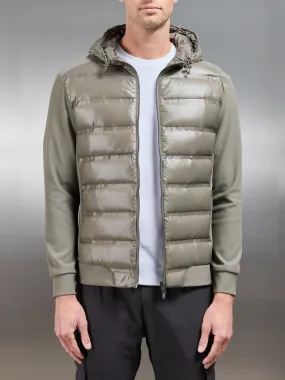 Hybrid Puffer Jacket in Olive