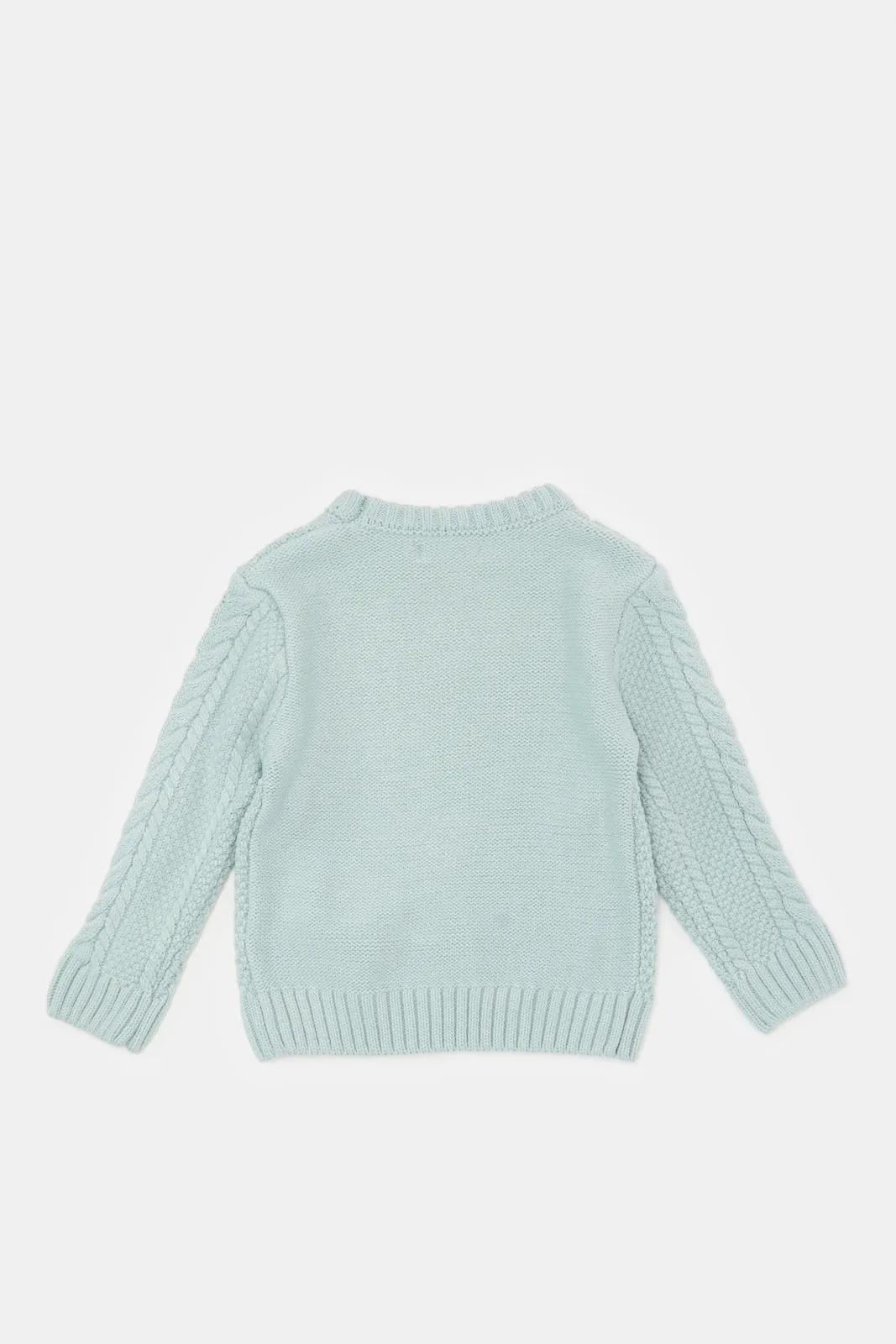 Infant Boys Mint Cable Knitted Pullover