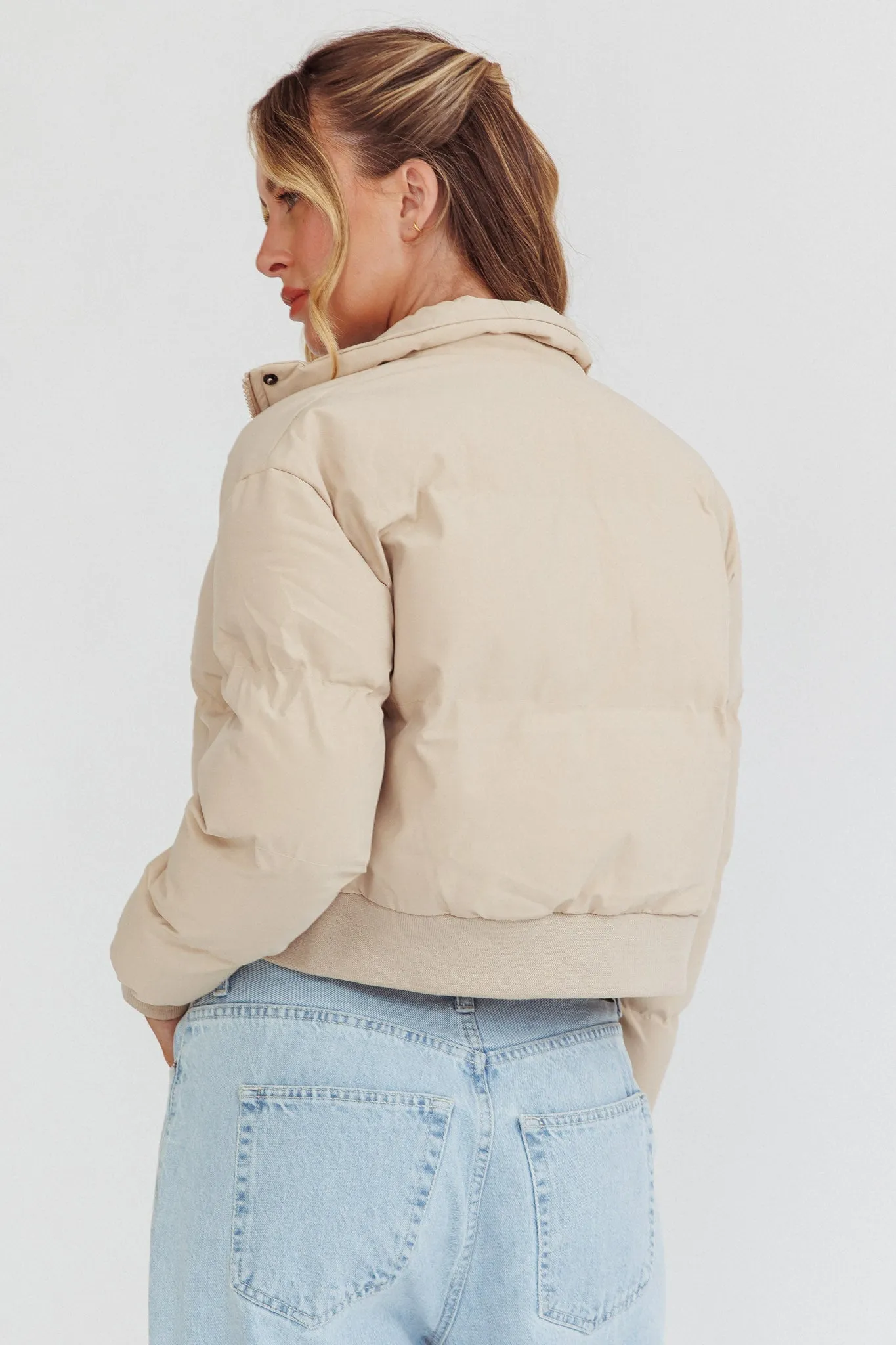 Infatuation Cropped Puffer Jacket White