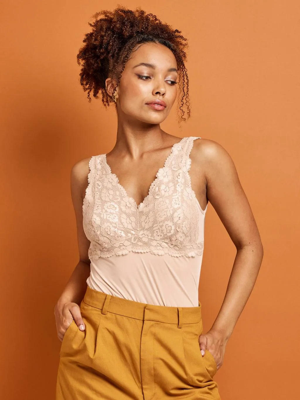 Kayser Daily Essentials Helen Micro & Heritage Lace Cami (465) - Skin