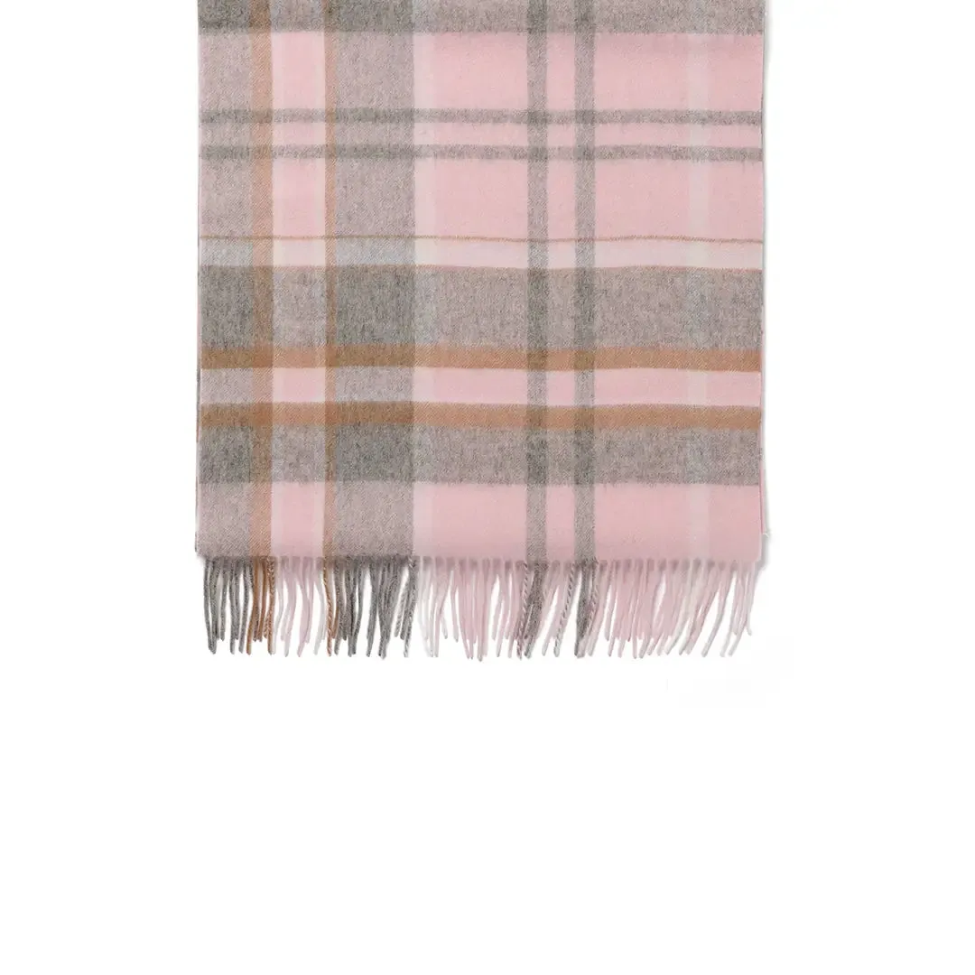 Lambswool Ladies Check Scarf - Blush Check by Failsworth