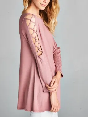 Lauren Open Sleeve Top - Mauve