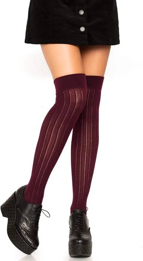 Leg Avenue Angie Rib Over the Knees Knit Socks LA6926