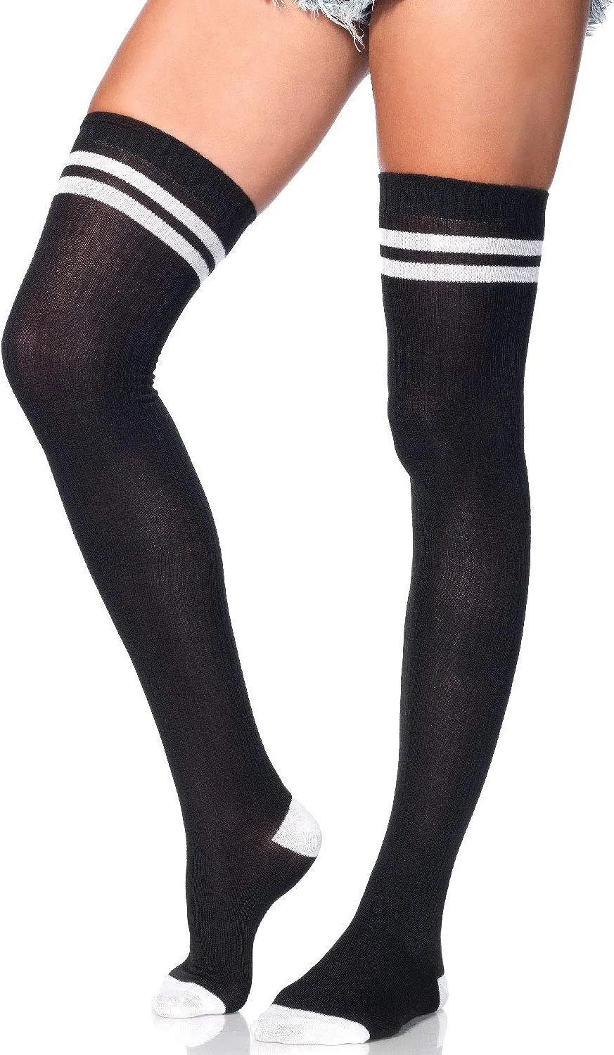 Leg Avenue Dina Ribbed Athletic Thigh High Stockings LA6919