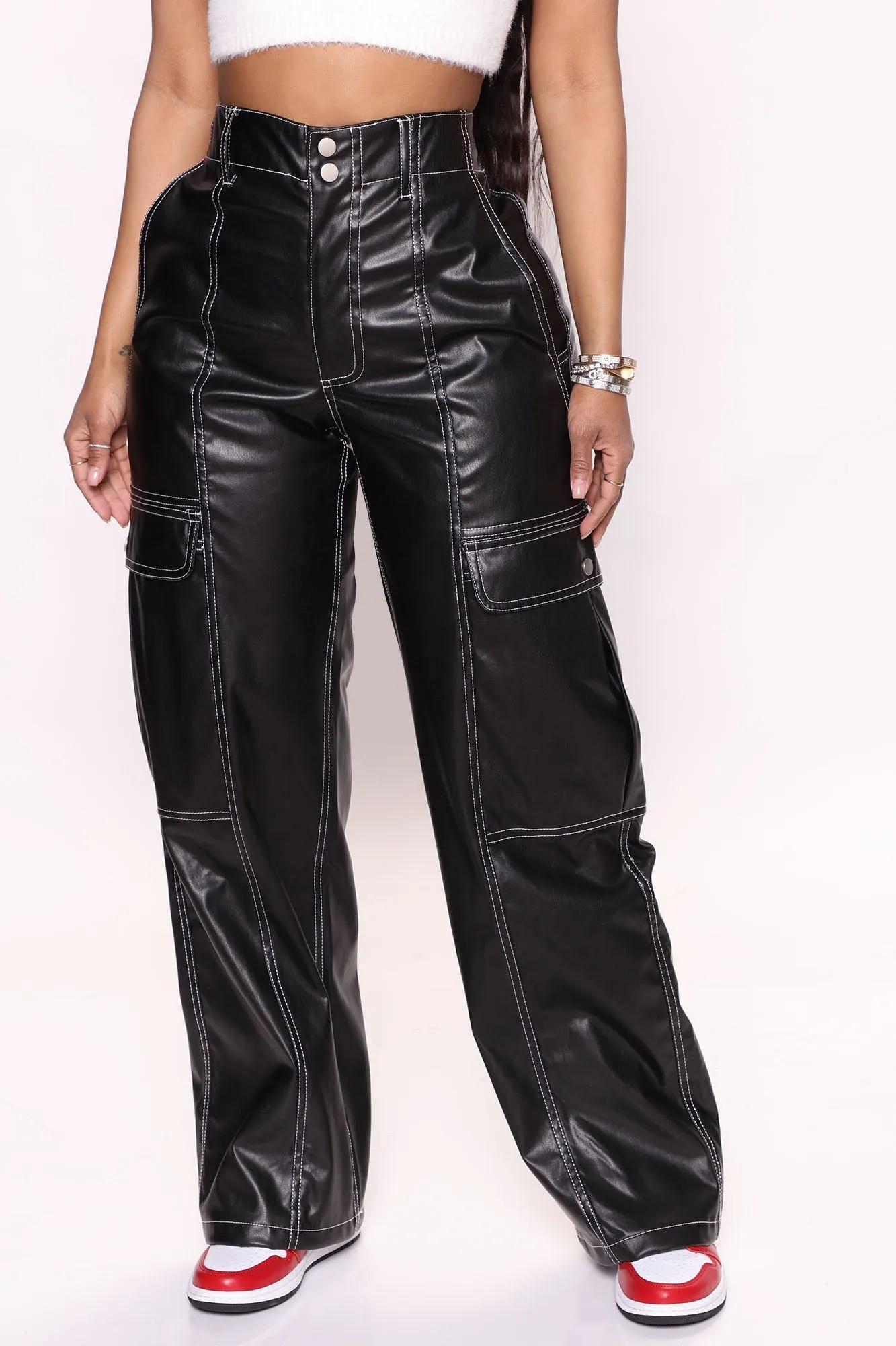 Let's Lose It Faux Leather Pant 30 - Black