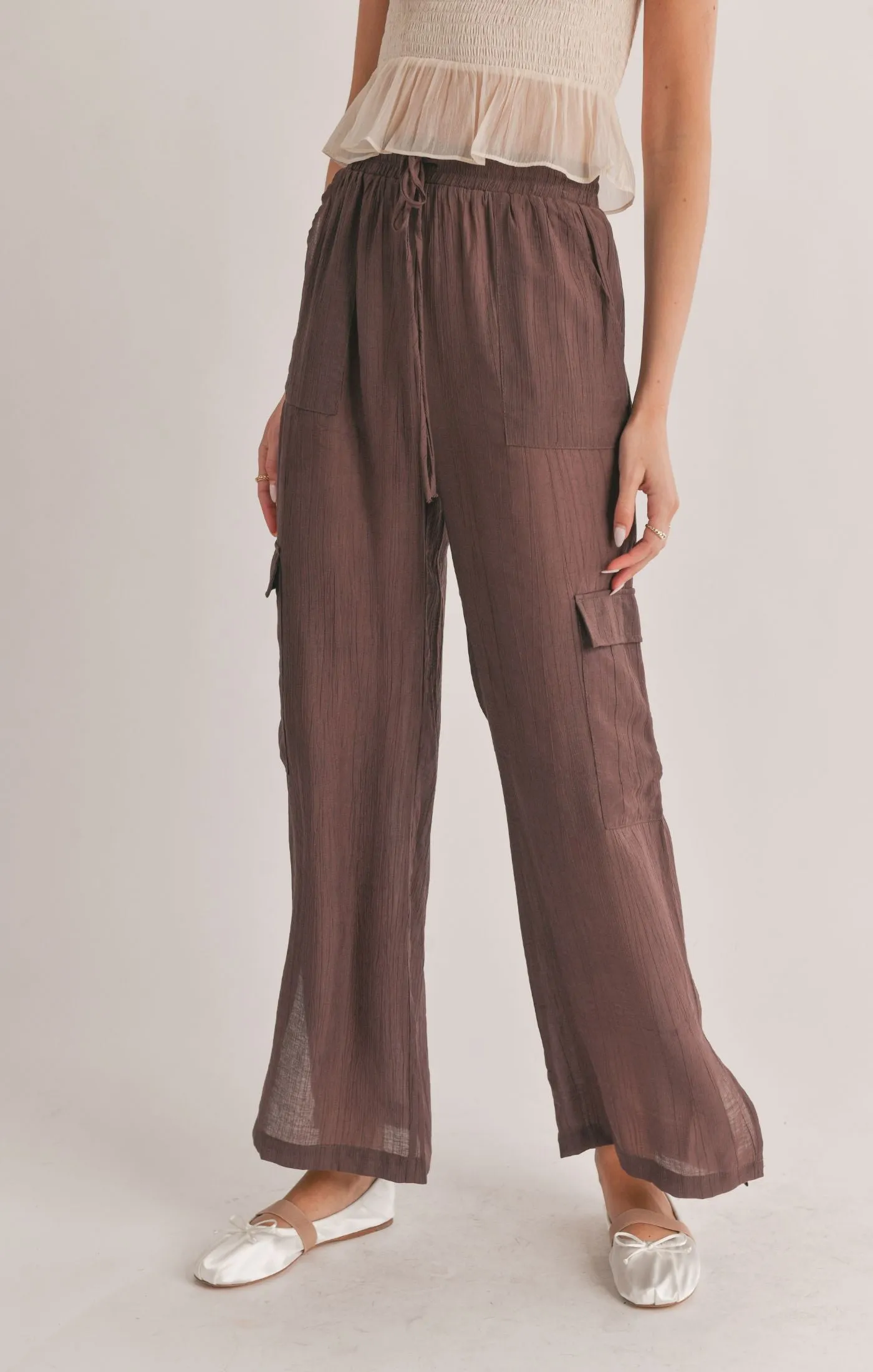 Light A Fire Side Slit Cargo Pants