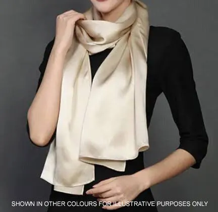 LONG PLAIN BLACK SATIN SCARF SHAWL WRAP