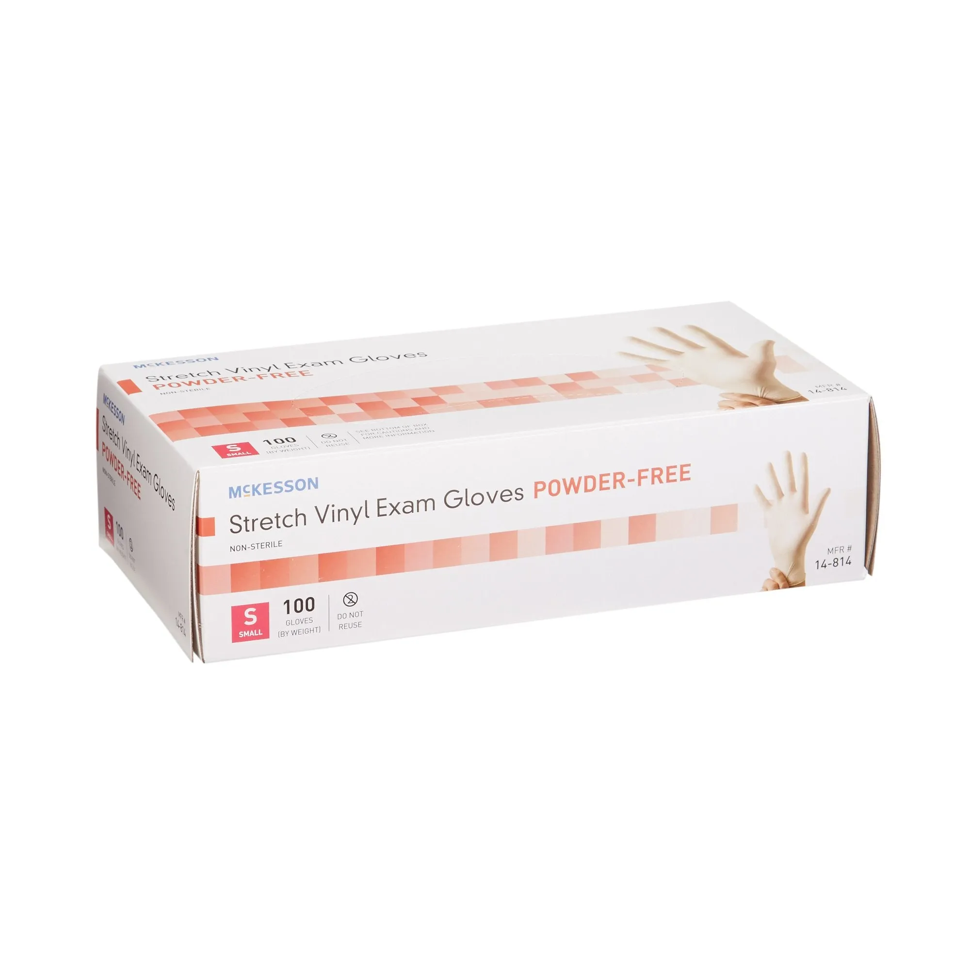 McKesson Stretch Vinyl Powder Free Exam Glove, Small, Ivory