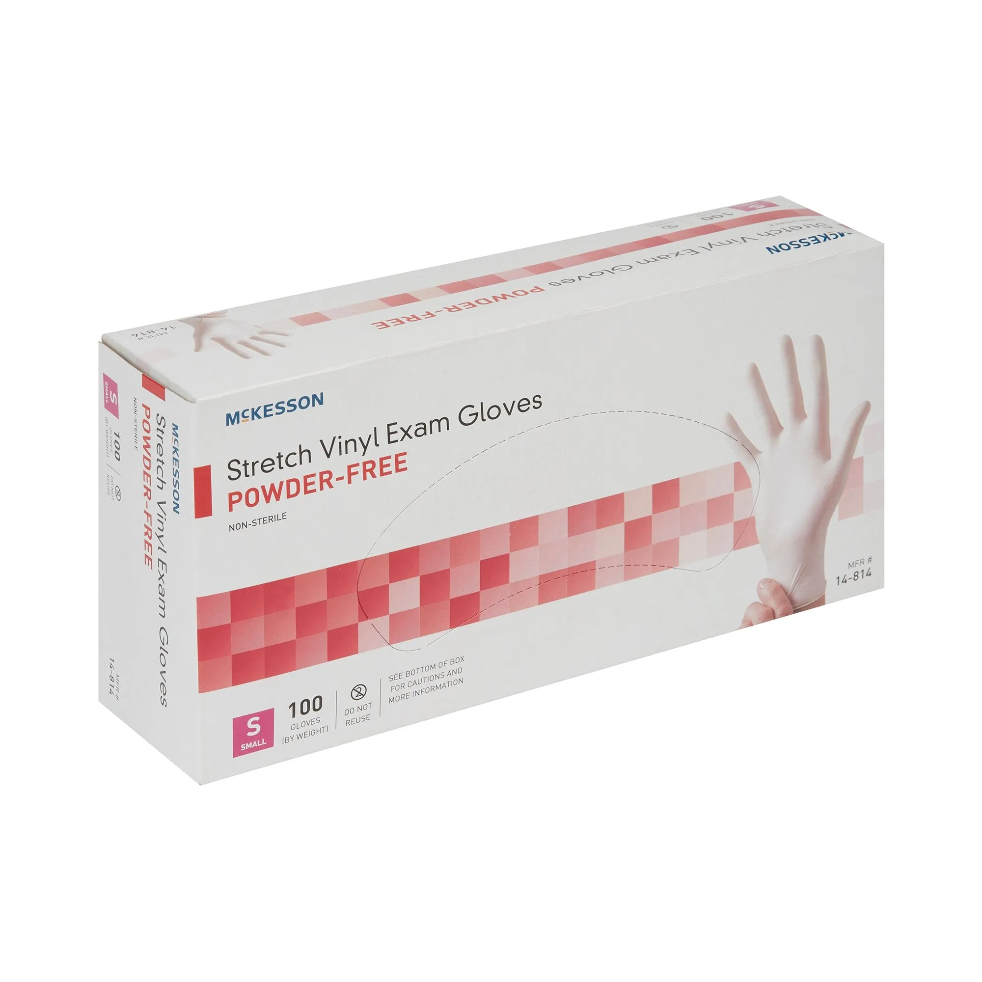 McKesson Stretch Vinyl Powder Free Exam Glove, Small, Ivory