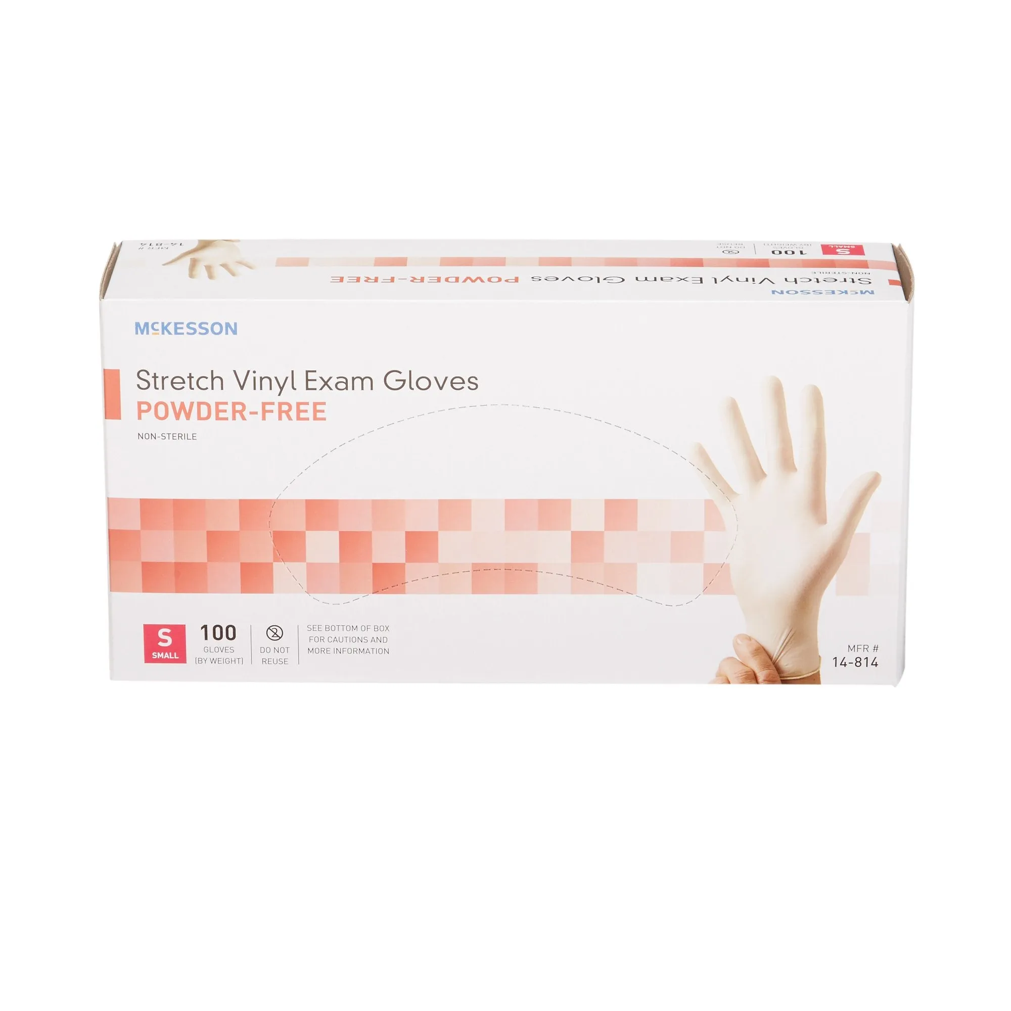 McKesson Stretch Vinyl Powder Free Exam Glove, Small, Ivory