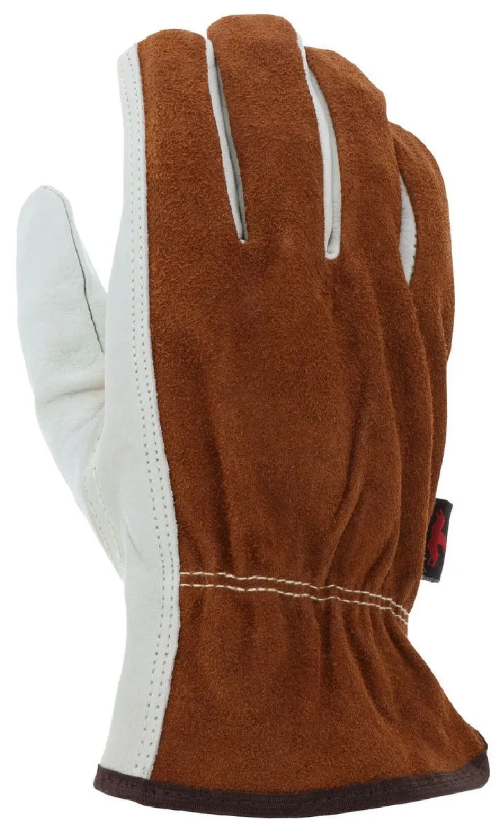 MCR Safety 3205 CV Grade Grain Palm, Leather Drivers Work Gloves, Beige, Box of 12 Pairs