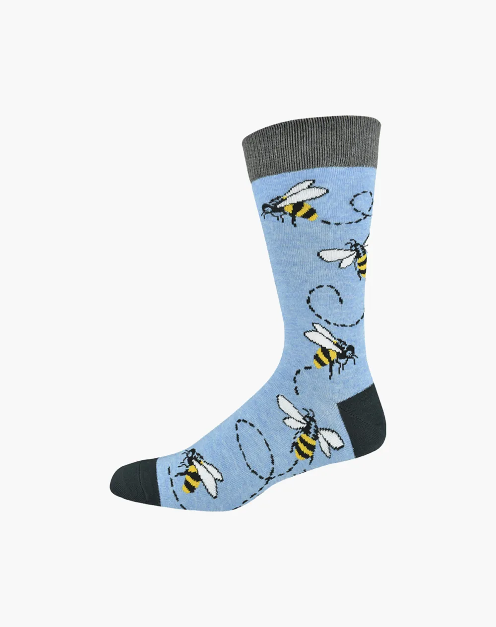 MENS BUZZING BEE BAMBOO SOCK - BLUE