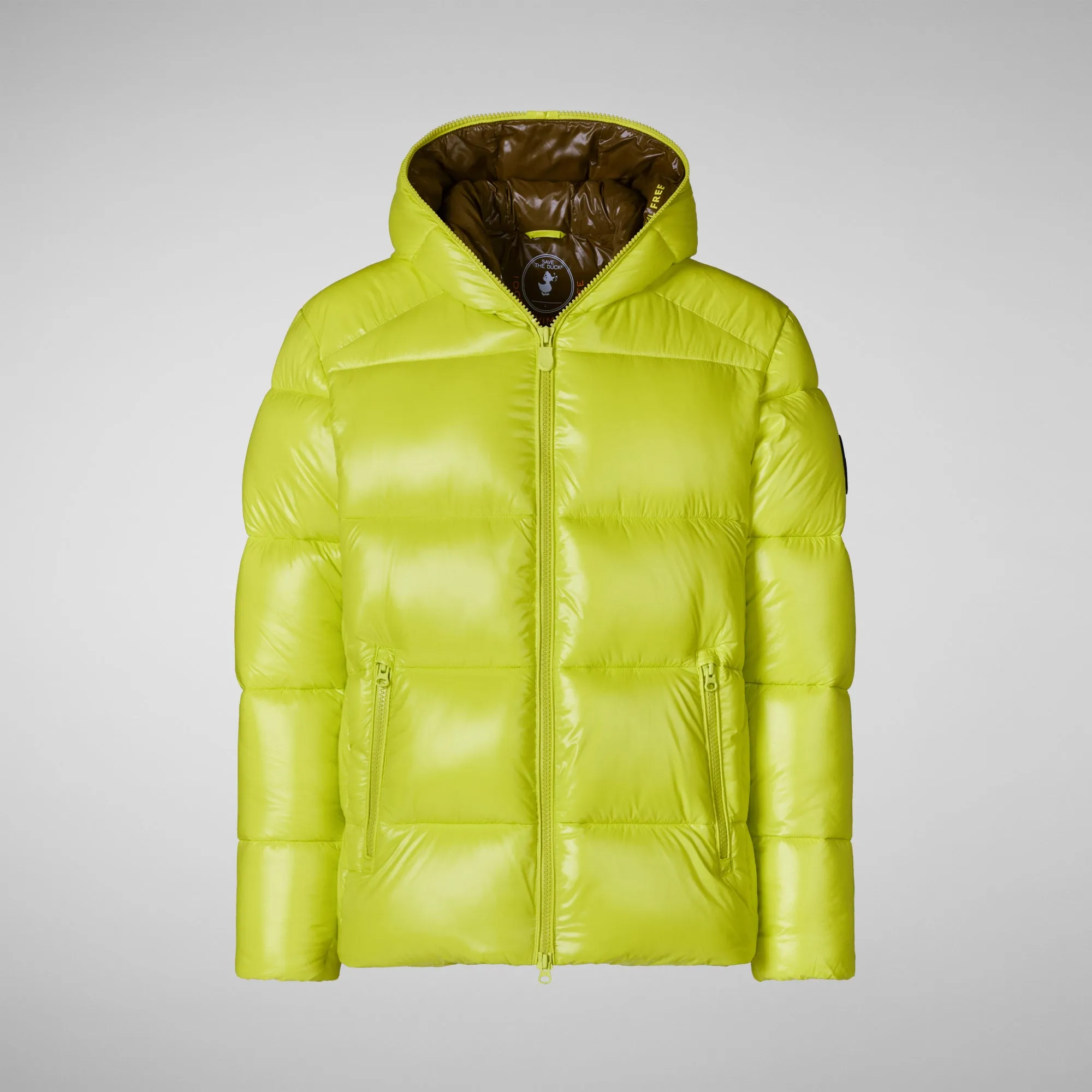 Men's Hooded Animal free Puffer Jacket Edgard Lichen Green