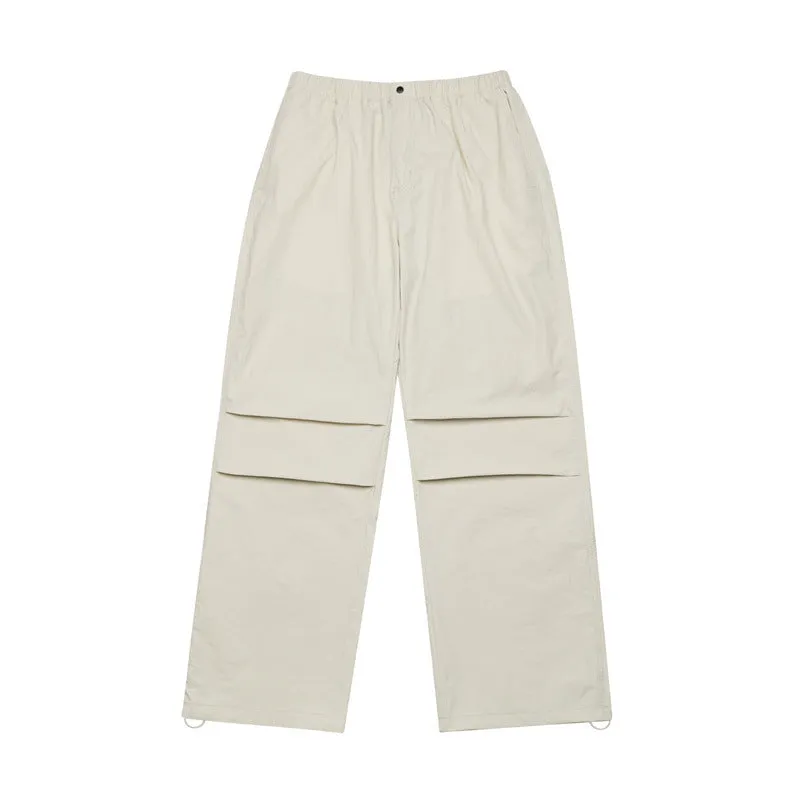 Men's Pleated Leisure Cargo Couple Street Solid Color Straight-leg Wide-leg Pants