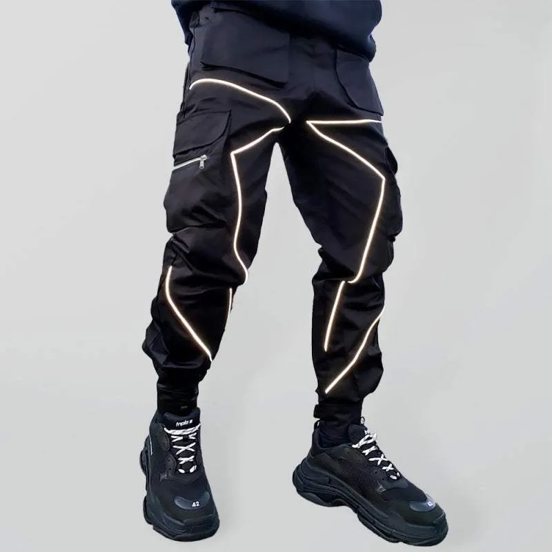 Men's trendy loose straight multi-pocket cargo pants