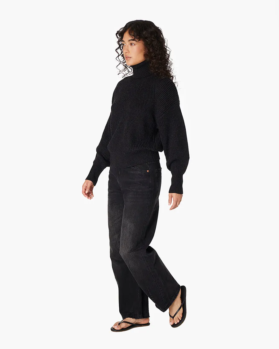 Merino Knit Turtleneck - Black