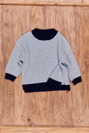 MINI ME SEVEN PULLOVER | Pale Blue   Navy