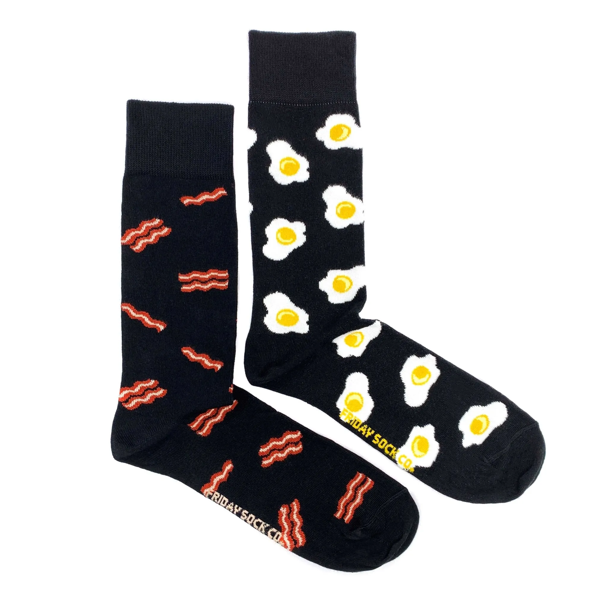 Mismatched Men's Socks with Bacon   Eggs