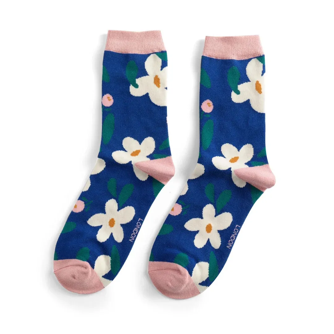 Miss Sparrow Bamboo Falling Daisies Socks (2 Colours)